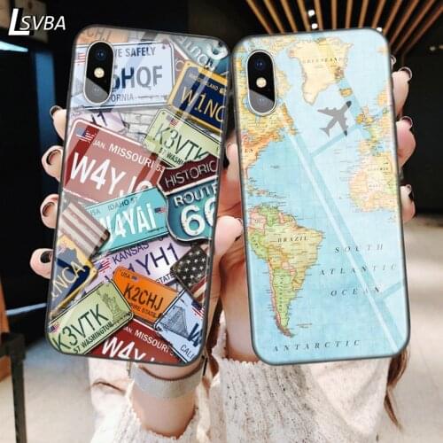 For iPhone 12 11 Pro Max mini Cover Wanderlust Map Travel for iPhone Max XR X 8 7 6 Plus 6S 5S SE Bright Phone Case