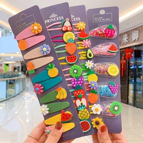 Childrens fruit pattern hairpin baby hairpin small clip girls princess hair accessories baby bb clip broken hair headdress