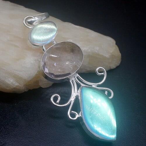 Gemstonefactory Jewelry Big Promotion 925 Silver New Coming Shiny Multi Topaz Fashion Women Ladies Gifts Necklace Pendant 0485