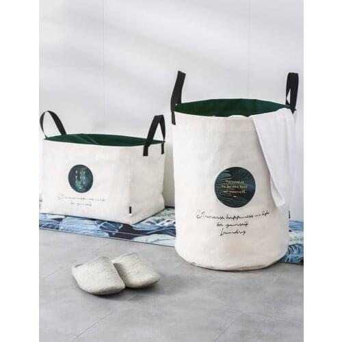 Nordic Style Laundry Basket Clothes Organizer Storage Basket Large Cotton Linen Home Sundries Storage