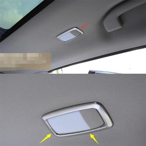 Lapetus Car Styling Rear Seat Reading Lamps Lights Frame Cover Trim 2 Pcs Stainless Steel For Nissan Murano 2015 2016 2017 2018
