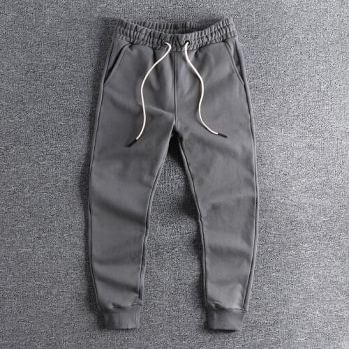 2020 Winter new pure cotton Plush thick corset Leggings mens simple pure color sports pants high quality handsome trouser 0706