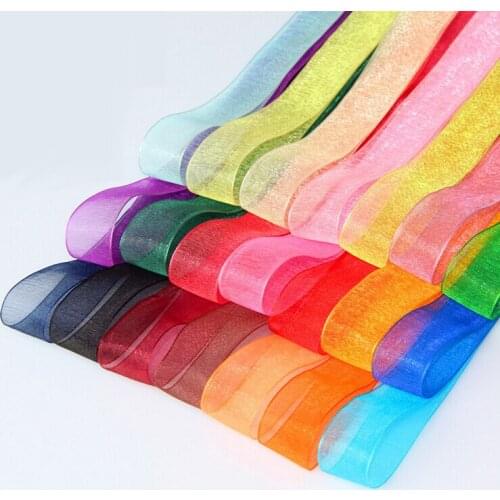 Wide 2cm 45 meter Polyester Satin mesh ribbon ribbons Birthday Wedding Party Decoration gift packing craft DIY Wholesale