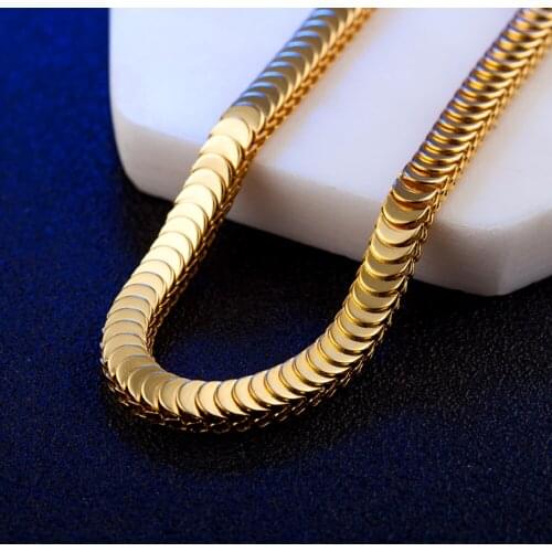 Punk Gold color Scale Snake Chain Bangles Bracelet For Man Classic Cuff Jewelry Boy Gift Drop Shipping