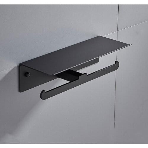 Aluminum Alloy Wall Mounted Hanging Bathroom Toilet Paper Holder Rolling Tissue Napkin Storage Rack Organizer Hardware Tools