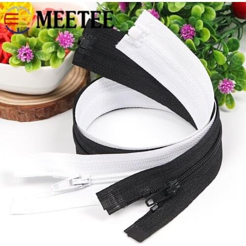 Meetee 40-90cmX5pcs 100-500X2pcs 3# Nylon Zipper Open-End Auto Lock Zip for Sleeping Bag Quilt Zippers DIY Jacket Sewing Zips