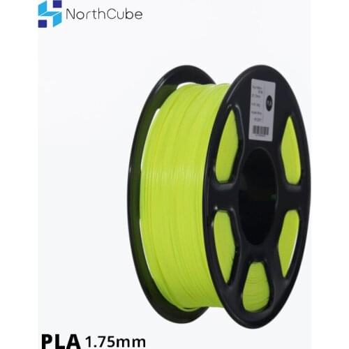 NORTHCUBE 3D Printer PLA Filament 1.75mm for 3D Printers, 1kg(2.2lbs) +/- 0.02mm Fluorescent-Yellow Color