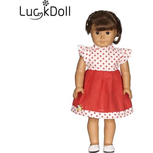 New Arrival Fashion Red Spot Dress Applies to 18-Inch Doll Clothes