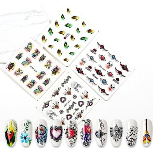 The New 3D Nail Sticker Animal Image Owl Astronaut Nail Art Water Transfer Decal Tattoos Sliders Manicure DIY Tools