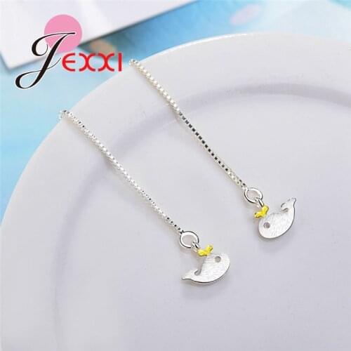 New Fashion Long Line Pendant Earrings For Sale 100% New Brand Trendy 925 Sterling Silver Earrings For Women Wedding Engagement