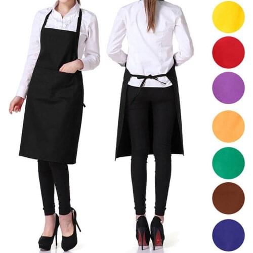 Solid Color Oil-resistant Restaurant Home Kitchen Cooking Protective Apron