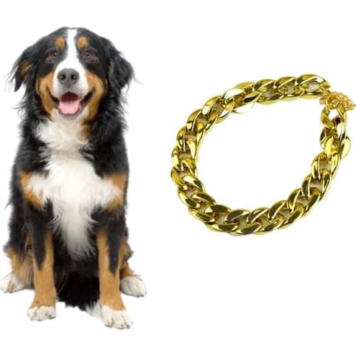 Pet Dog Chain Collar Puppy Necklace Personalized Bulldogs Bully Gold Chain Powerful Plastic For Dogs Jewelry New Pet Accessories