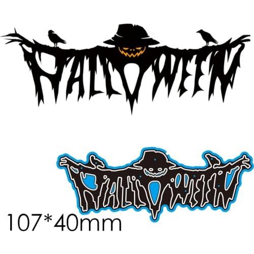 Cutting Dies Halloween Scarecrow Crow New Metal DIY Album Paper Craft Embossing Stencil Greeting Card Decoration 107*40mm