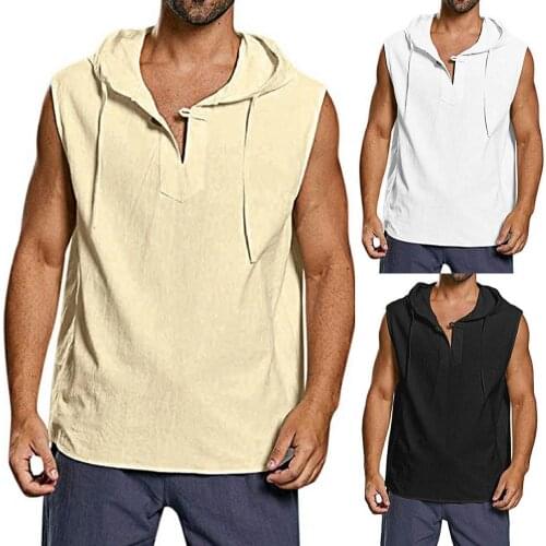 Plus Size 3XL Men Hoodie Comfy Sweat Absorbent with Hat Fashionable Loose Blouse Vest for Men gym clothing bodybuilding Men top