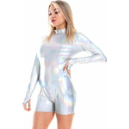 Sexy Women Jumpsuit Pu Leather Skinny Bodysuit Back Zipper Full Sleeve Clubwear Party Night Romper Women Jumpsuit Overalls