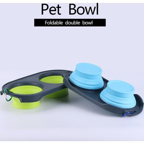 Pet Dog Cat Collapsible Feeding Bowl Travel Portable Silicone Water Dish Camping