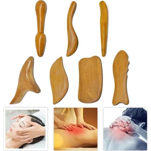 Natural Wood Body Guasha Massager Board Traditional Manual Scraper Massage Plate Gua Sha SPA Therapy Relaxation Health Care