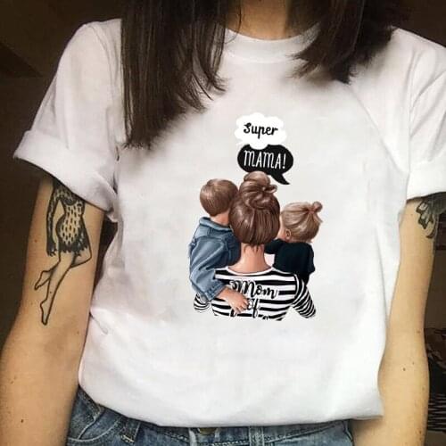 Women Clothes Print Ladies Striped Mom Mother Printed Summer Ladies Woman Women Top Casual Tee Shirt T Female T-shirt