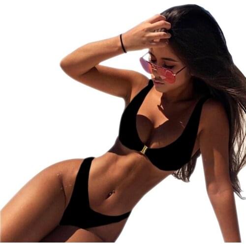 Womens Swimsuit Bathing Suit Swimwear Summer Beach Wear Female Low Waist Swimsuit Biquini Sexy Bikini Without Chest Pad