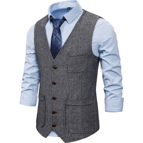 Suit Vest Men Business Casual Slim Vests Mens Wedding Waistcoat Formal Dress Wedding Vest Fashion Single Breasted Suit Waistcoat