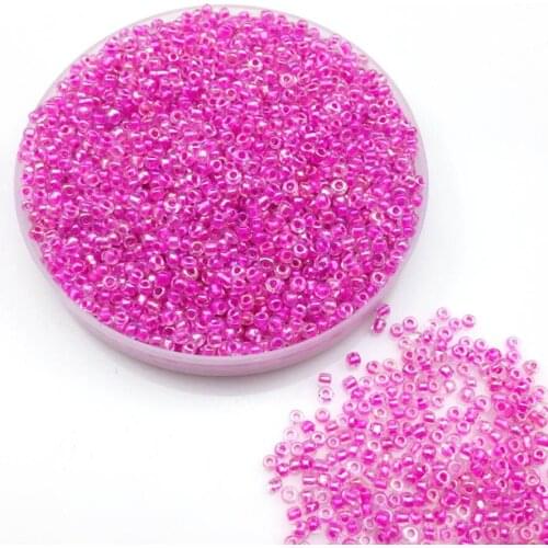 16g 1000X 2mm 12/0 AB Pink Colored Round Transparent Loose Spacer Beads Cezch Glass Seed Beads Handmade Jewelry DIY Garment Bead