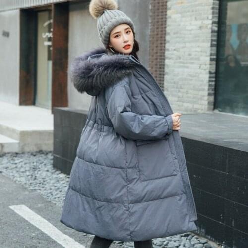 2020 Plus Size Women Winter Down Jacket Long Korean Style Coat Women Autumn Woman Parkas Real Raccoon Fur Womens Clothes WPY1665