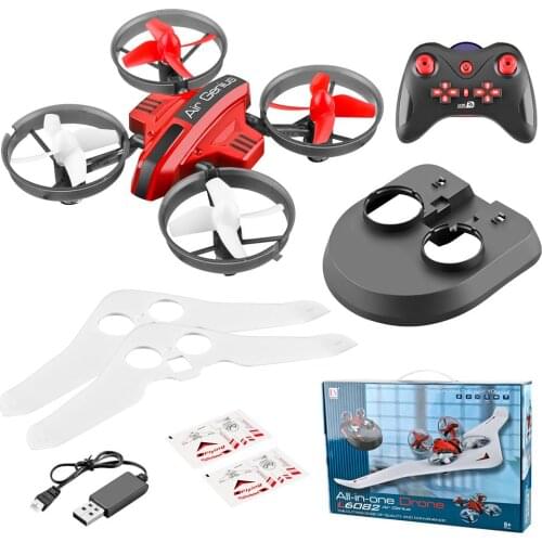 3 in 1 RC Mini Quadcopter Glider Hovercraft Boat Mode Fixed Wing Kids Educational Toys for Children Gift Kids Robot RC Toys