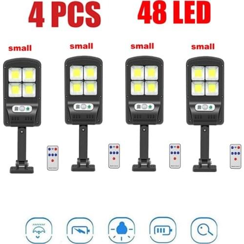 4pcs tabular oblong Outdoor Waterproof IP65 Solar Garden Light Security Lighting solar Wall Lamp Motion PIR Sensor Powerful 3 Mo