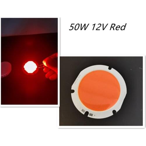 50mm RGB LED COB Light Chip Module 12V Round On Board 50W Bulb Led White Blue Red Green Color Lamp for Decor Lighting Dimmer