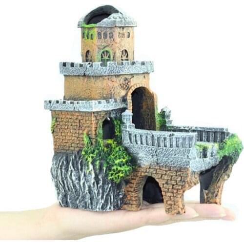 Fish Tank Aquarium Accessories Decoration Resin Castle House Aquarium Beautification Fish Tank Landscape Decoration Crafts