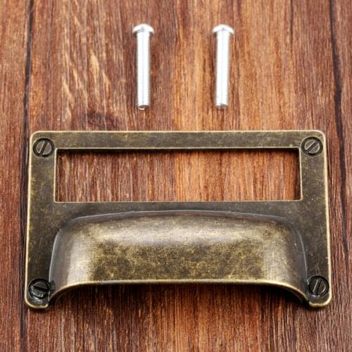Antique Handles for Furniture Kitchen Drawer Cabinet Door Cupboard Shell Label Tag Pull Handle Knob Card Holder 81*51mm