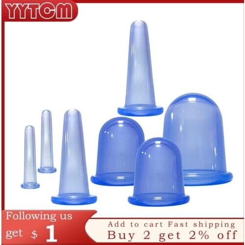 7pcs/set Jar for Massage Body Cups Silicone Vacuum Cupping Ventosas vacuum bank Weight massage Cupping Apparatus vacuum cans