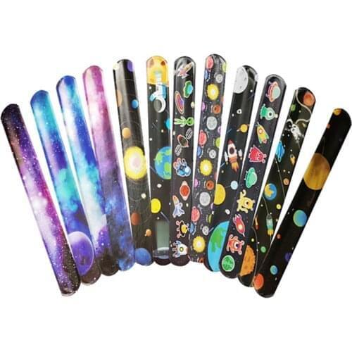 Starry Sky Slap Bracelets Toy Universe Planet Ballons Space Alien Ballon Astronaut Kids One 1st Birthday Space Galaxy Balon Gift