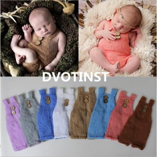 DVOTINST Newborn Baby Photography Props Knit Soft Mohair Crochet Romper Outfit Fotografia Accessory Infant Studio Shoot Photo