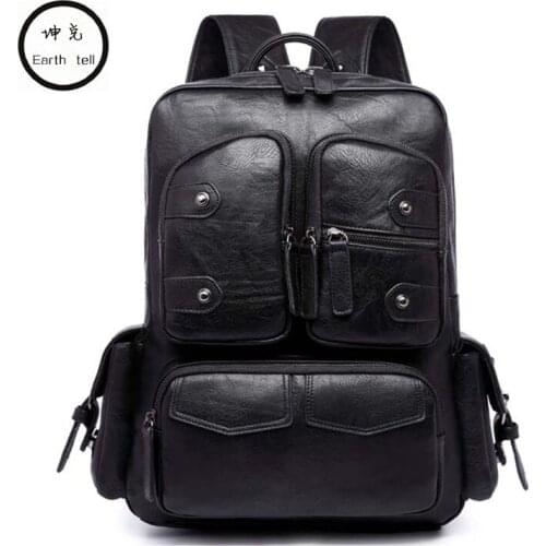 Мужские кожаные рюкзаки Earth tell China At AliExpress