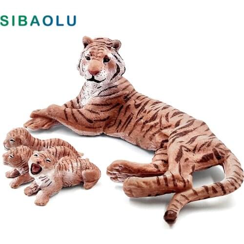 Simulation forest Tiger Animal Model Figurine statue PVC figure home decor miniature fairy garden decoration accessories modern