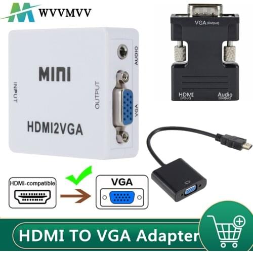HD HDMI-compatible to VGA Adapter Cable HDMI-compatible to VGA 1080P Video Converter Digital to Analog for Laptop Projector