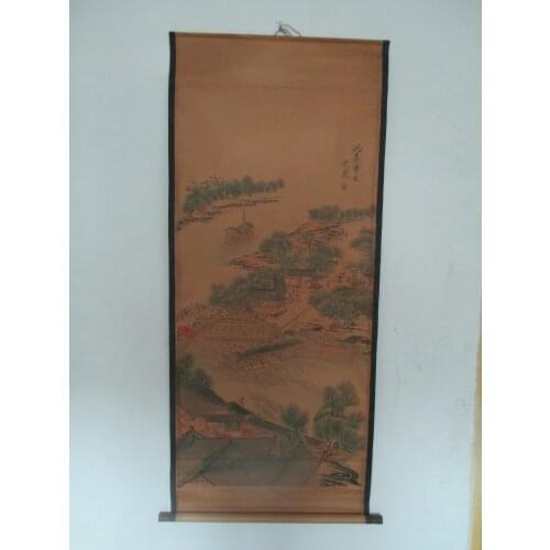 Home wall decoration painting ,Chinese old paper scroll painting "Riverside Scene at Qingming Festival "