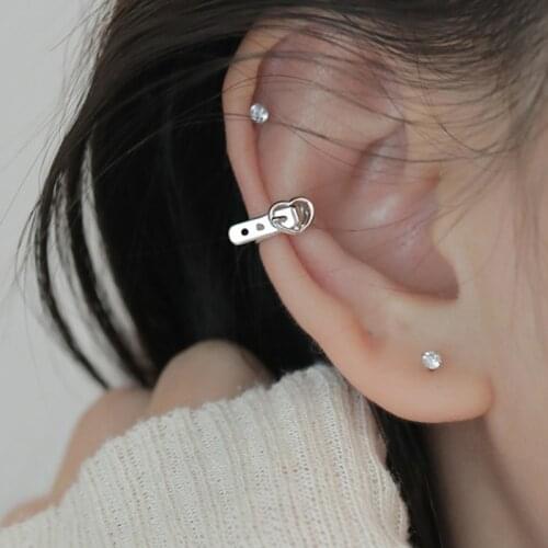 Love Heart Belt Ear Clip Women Simple Fashion INS Cold Wind Non Pierced Handmade Wholesale Jewelry