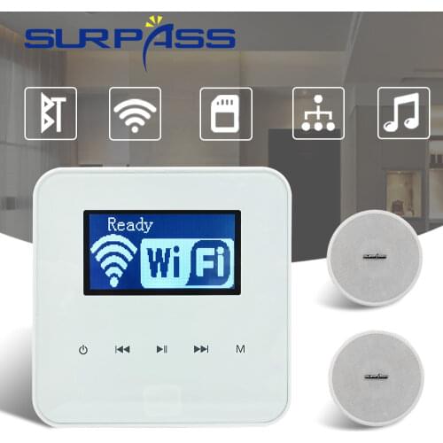 WiFi Mini In Wall Amplifier Bluetooth Audio 2*30W Stereo HiFi PA 8Ohm Ceiling Speaker Sound Cheap Kit Smart Home Theater System