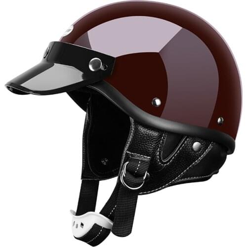 AMZ Motorcycle Helmet Retro Style Locomotive Half Face Four Seasons Men And Women DOT Approved Glass Fiber Composite