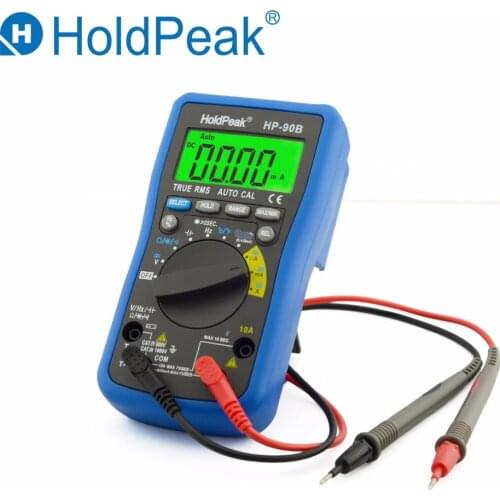 Multimerto HoldPeak HP-90B True RMS Digital Multimeter Auto Range Max/Min AVO Meter with Ohm Volt Amp and Diode Voltage Tester
