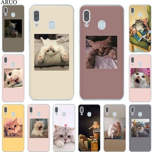 Cute Cat Funny Art Soft TPU Phone Case for Samsung Galaxy A51 A71 A41 A31 A21 S A11 A50 A70 A42 A20 e A30 A40 A80 a10 A60 cover