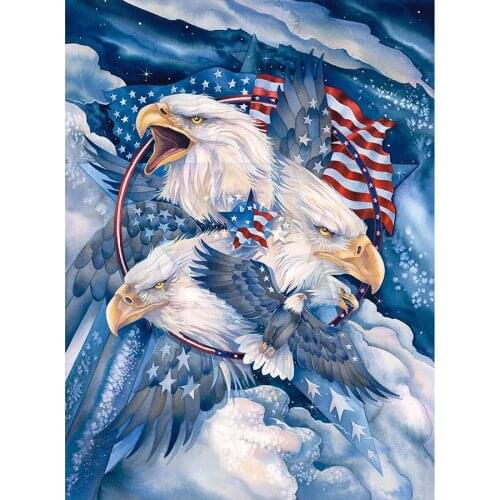 Diy 5D American Flag Eagle Clouds Full Diamond Painting Cross Stitch Kits Art High Quality Animal 3D Paint By Diamonds