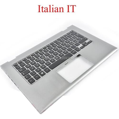 Laptop Palmrest IT backlit keyboard For DELL For Inspiron 13 7347 7348 P57G 0V5CHP V5CHP 0V1R95 V1R95 silver with Italian new