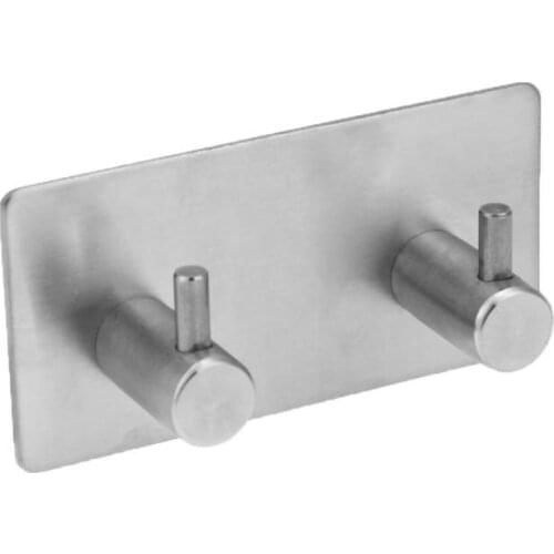 2 Holes 304 Stainless Steel Hook Self Adhesive Wall Door Hooks wall hooks