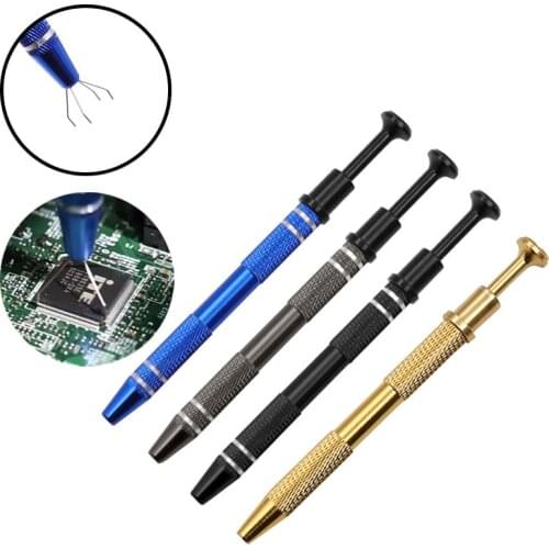 Electronic Component Grabber Chip Tweezers For Gripping Tiny Components IC Extractor Pickup Four Claw Electronic Repair Tools