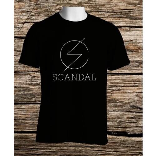 Scandal Logo Black T-shirt Yellow Tour Japan Girls Rock Band S to 3XL
