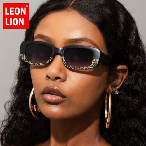LeonLion 2021 Oval Small Sunglasses Women Luxury Brand Rectangle Eyewear Women/Men Gradient Candy Colors Shades for Women Lentes