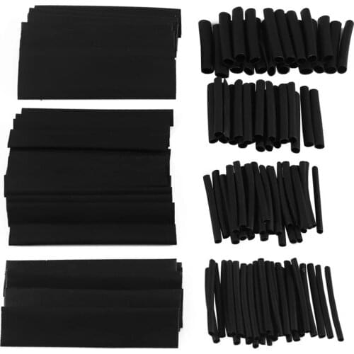 Heat Shrink Tubing Set Wire Cable Sleeving Assorted Insulated Black Assortment Polyolefin Glue Waterproof Rube Sleeves 127 PCS